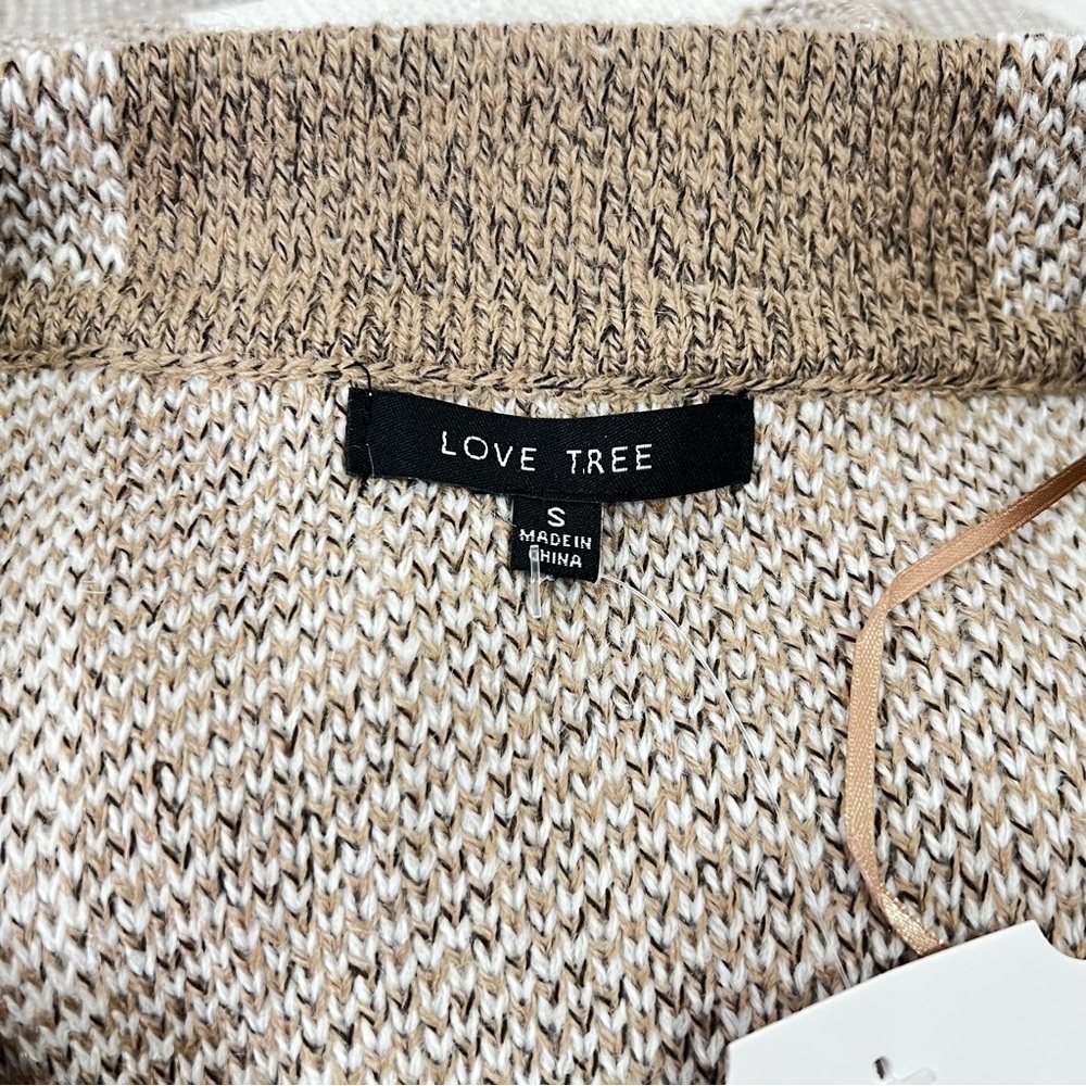 Open Front Sweater Vest Size Small Plaid Checks Khaki/Cream Beige Cable Knit - Picture 9 of 9